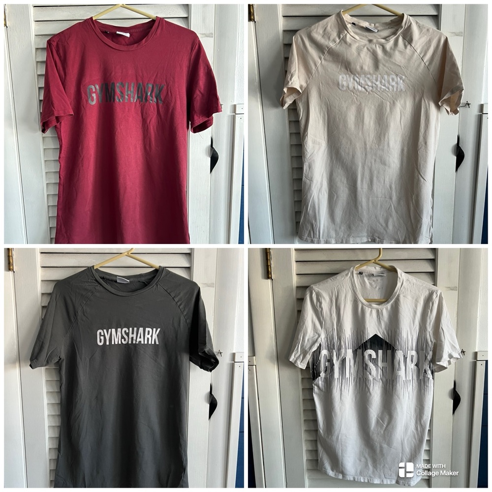 4 gymshark shirts / Size Medium / outgrew them